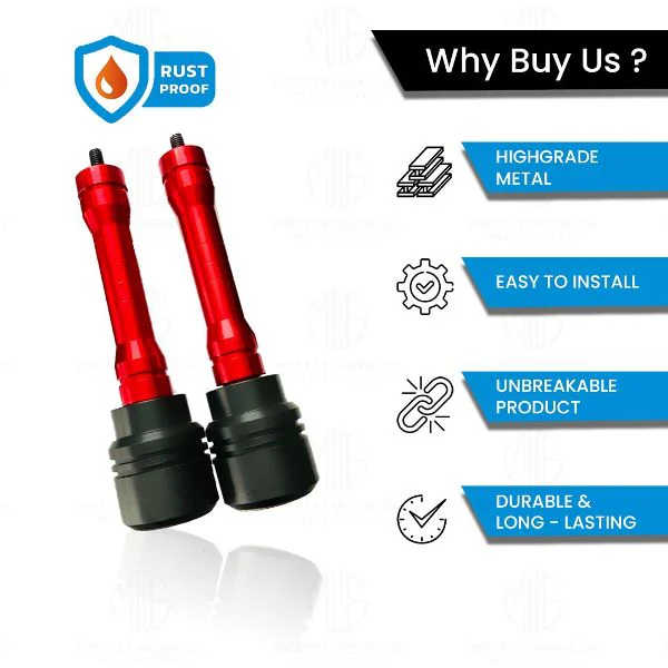 Moto Genius Frame Slider Crash Protection Guard for TVS Apache RR310 - Red - Image 3