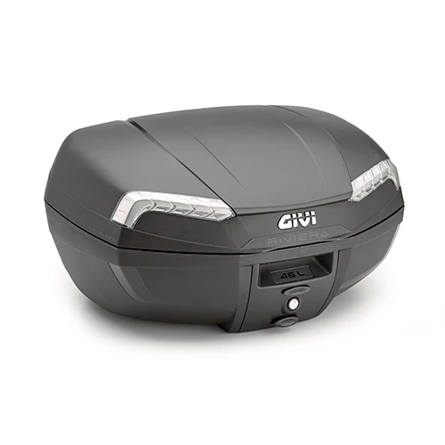 GIVI 46 LTR MonolockĀ® Top-Case Black With Smoked Reflector Universal Mounting Plate Included - E46NT