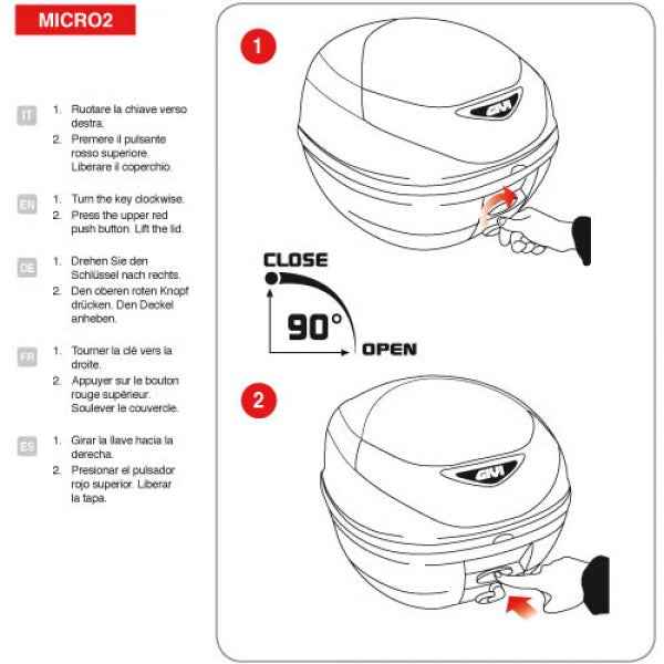 GIVI E300N2 Top Case - Red Reflectors - Image 3