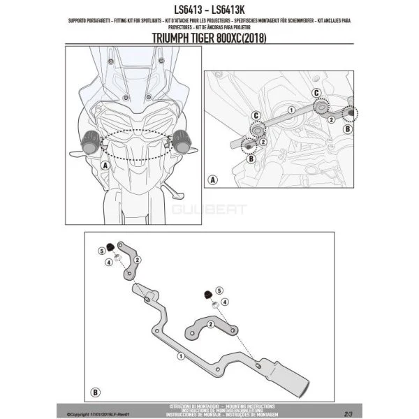 GIVI Light Mount Triumph Tiger 800 - LS6413 - Image 2