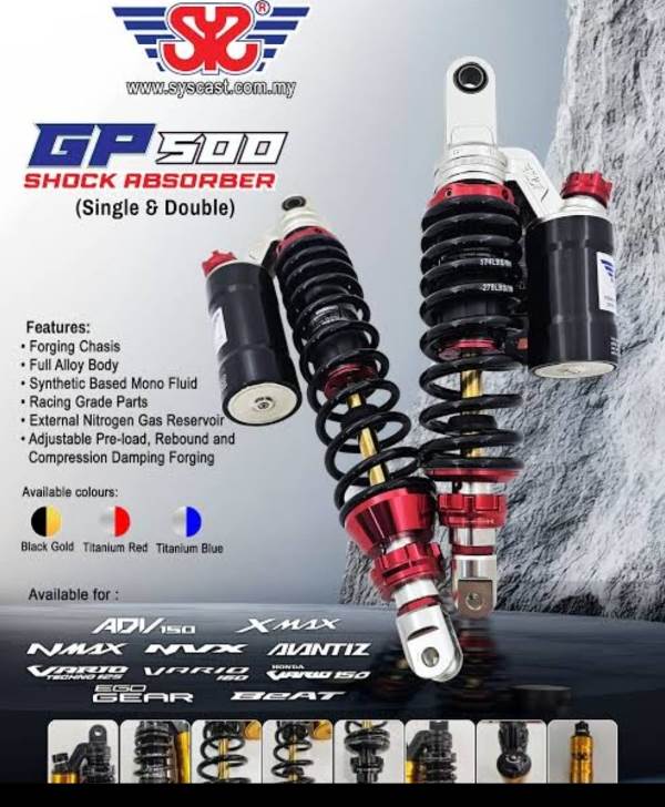 GP500 Shock Absorber With Nitrogen GAS for Yamaha Aerox-Black Gold- SYS - Image 4