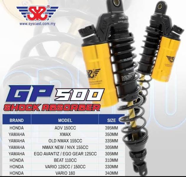 GP500 Shock Absorber With Nitrogen GAS for Yamaha Aerox-Titanium Red- SYS - Image 3