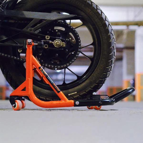 GrandPitStop-Dismantable Rear Paddock Stand with 360 Rotation (Black + Orange)-PSD01BO360 - Image 6