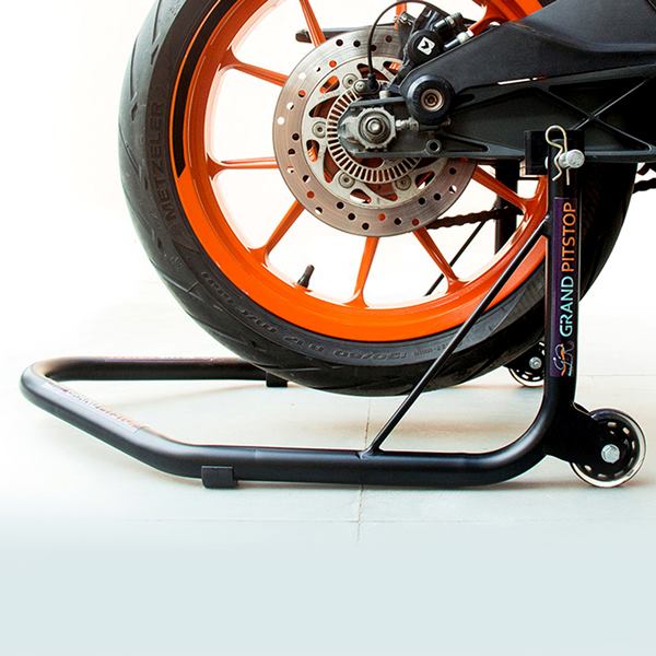 GrandPitStop-Non Dismantable Universal Rear Paddock Stand with Skate Wheels (Black) - Image 7