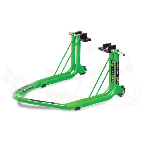 GrandPitStop-Non Dismantable Universal Rear Paddock Stand with Skate Wheels (Green)-PSGreen - Image 5
