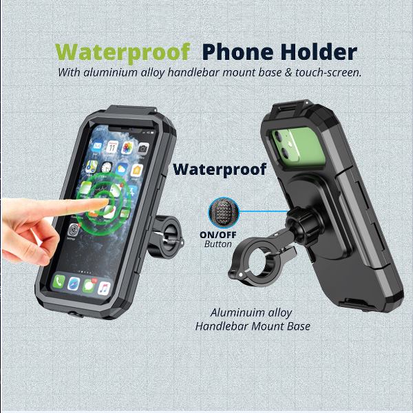 GrandPitStop-Waterproof Mobile Holder Handlebar Mount (Black)-WPWCHMobH - Image 4
