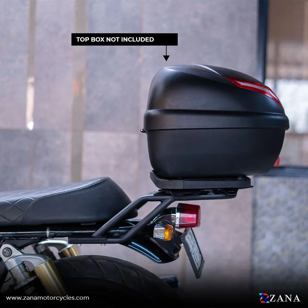 GT &amp; Interceptor 650 Top Rack (T-2) with Aluminum Plate Compatible with Pillion Backrest by ZANA-ZI-8018