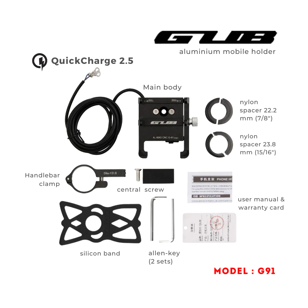 GUB G91 with Quick Charger 2.5 - Route95 - Image 3