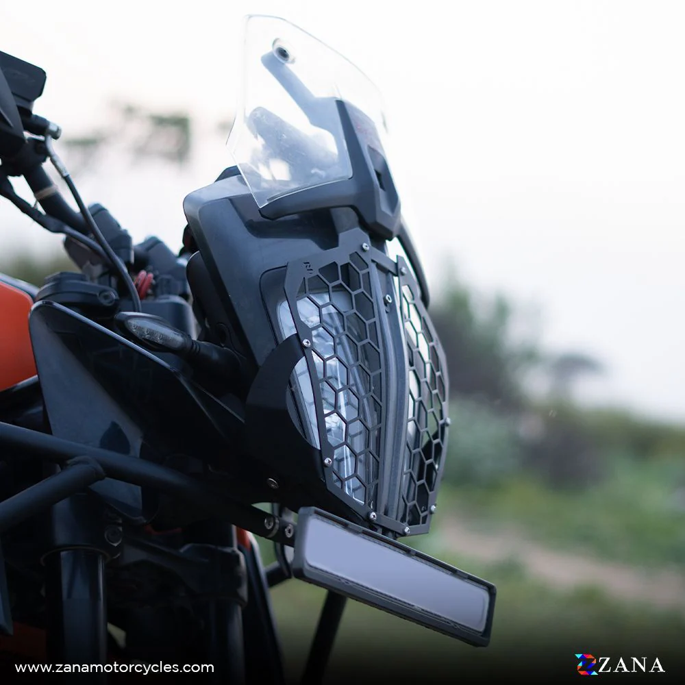 Zana-Head Light Grill Hexagonal Black Stainless Steel for KTM Adventure 390-ZANA-ZI-8033 - Image 4