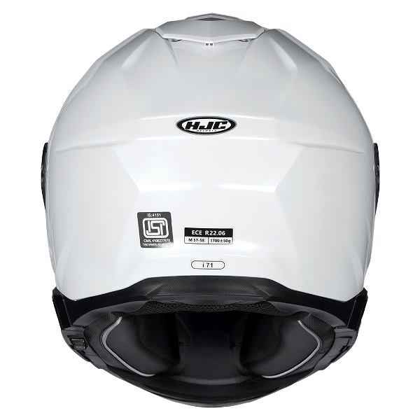 HJC I71 Solid Pearl White Helmet (White) - Image 5