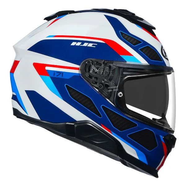 HJC I71 Zest Helmet (White Red & Blue) - Image 2