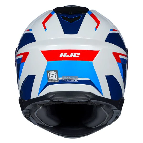 HJC I71 Zest Helmet (White Red & Blue) - Image 5