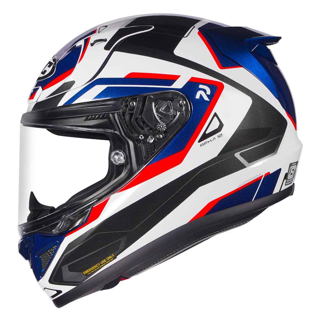HJC RPHA 12 Brels Helmet (White Blue & Red) - Image 2