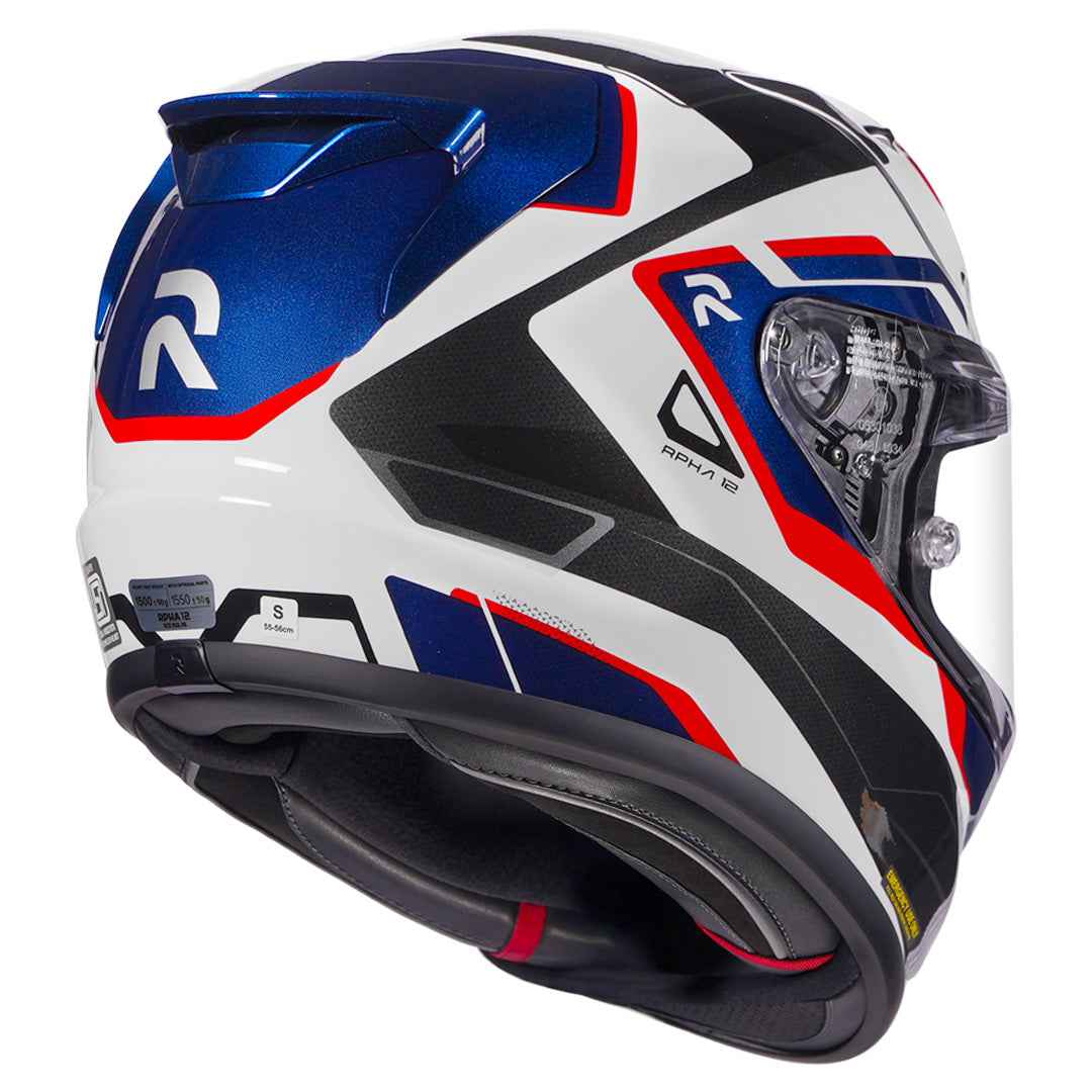 HJC RPHA 12 Brels Helmet (White Blue & Red) - Image 3