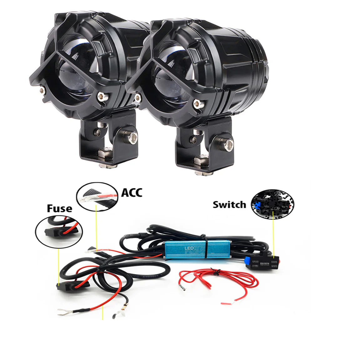 HJG Mercedes Y Lens Ultra Wide LED Fog Lights White/Yellow – Pair with Wiring Harness & Switch - Image 6