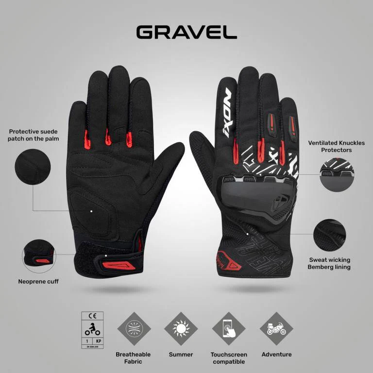 IXON Gravel Gloves - Black/Sand - Image 2