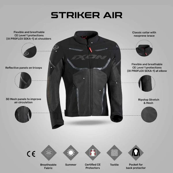 IXON Striker Air Jacket - Black/Anthracite - Image 3
