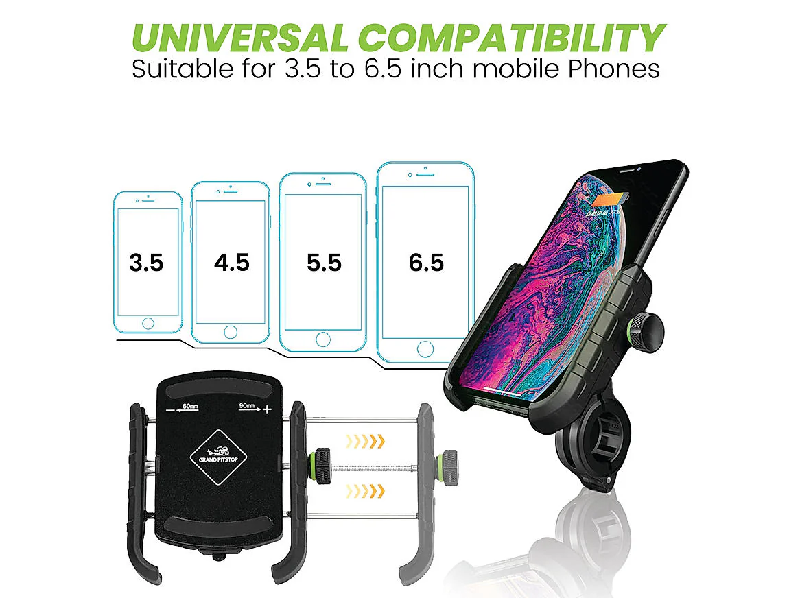 Jaw Grip Aluminium Mobile Holder - Black - Grandpitstop JGALWCMobH - Image 3