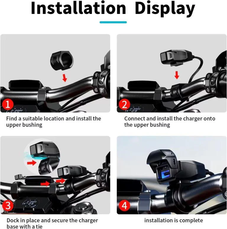 Kewig motorcycle changed to USB Super fast charge waterproof Input voltage:dc12-24v Output voltage:36v (C Charger) (B10-C) - Image 2