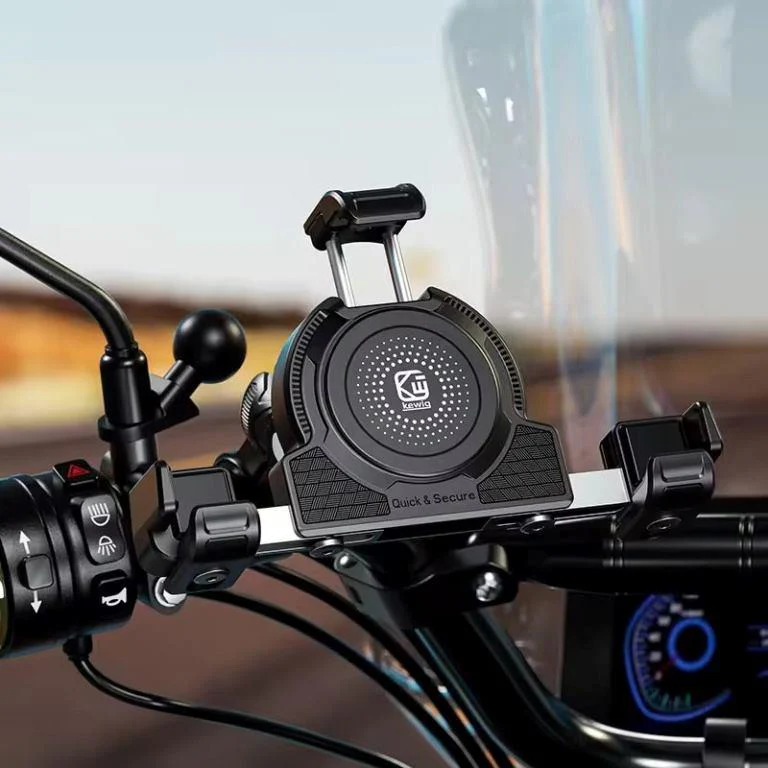 Kewig Motorcycle phone holder Waterproof Anti vibration Damper + safe lock (Without Charger) (M27-C1) - Image 4