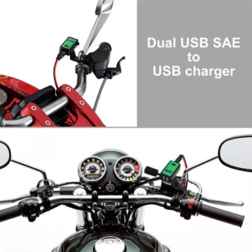 Kewig Waterproof Motorcycle Handlebar Charger Adapter Dual USB QC 3.0 With Switch Input voltage dc12-24v (C Charger) (M2-C) - Image 6