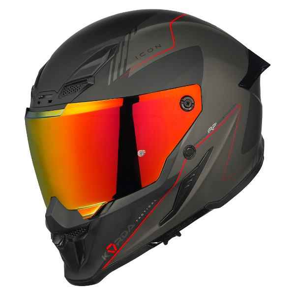 Korda Icon Nero Helmet (Matt Grey & Red) - Image 4