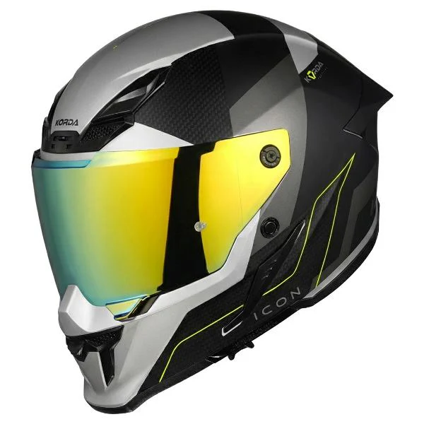 Korda Icon Nyx Helmet (Matt Grey & Fluorescent Yellow) - Image 2