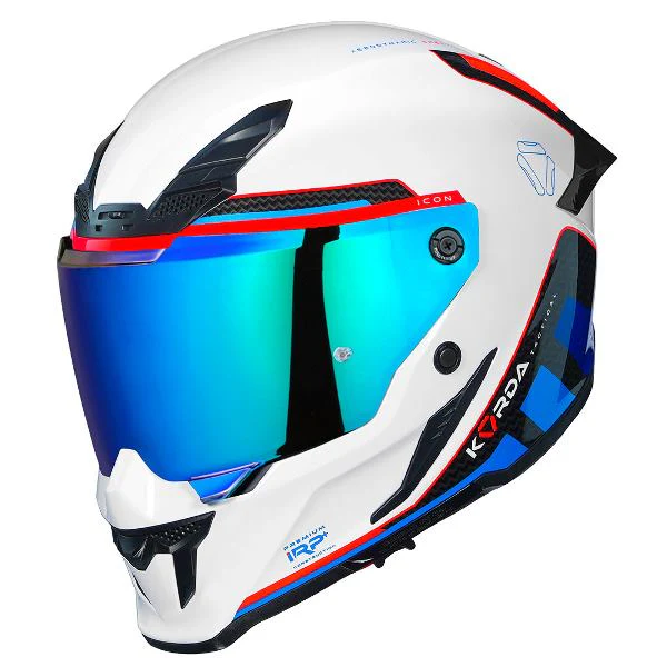 Korda Icon Tokio Helmet (Gloss White Red & Blue) - Image 3