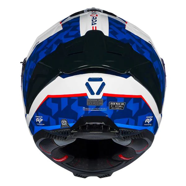 Korda Neo Creer Helmet (Gloss White Red & Blue) - Image 4