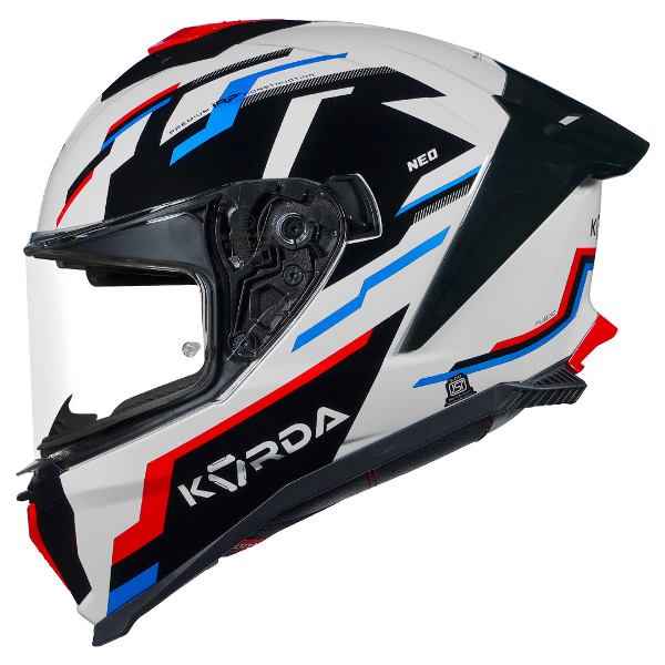 Korda Neo Fuego Helmet (Gloss White Red & Blue)