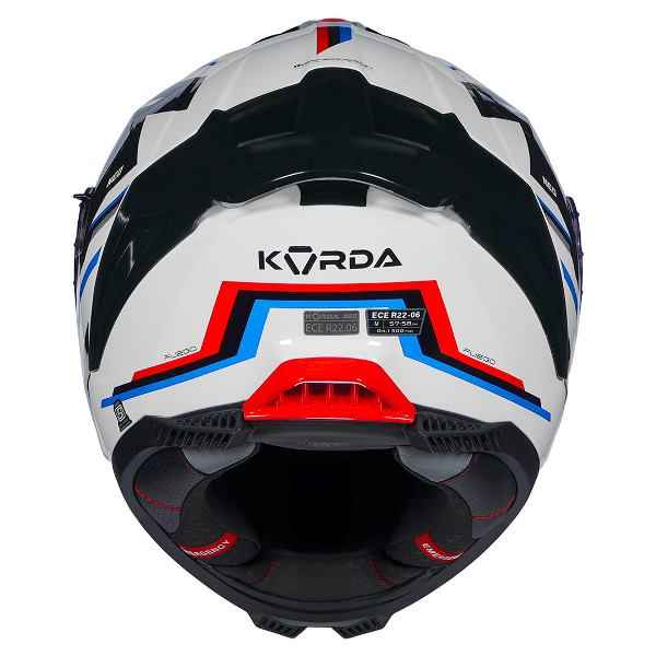 Korda Neo Fuego Helmet (Gloss White Red & Blue) - Image 4