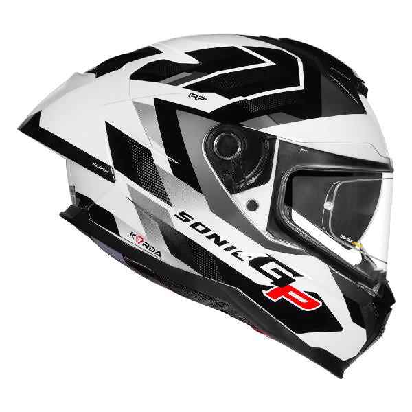 Korda Sonic GP Flash Helmet (Gloss Black & White) - Image 4