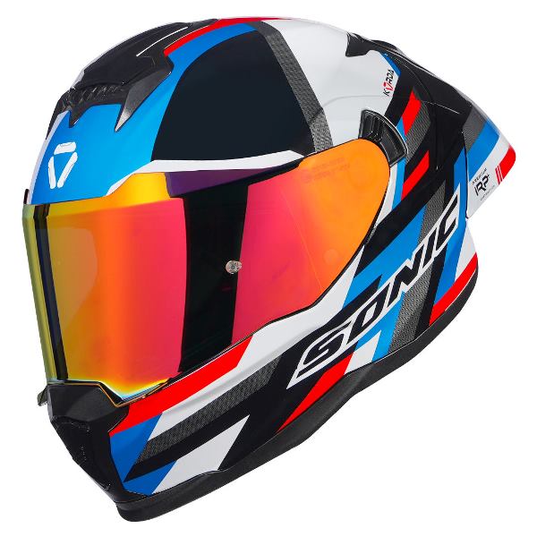 Korda Sonic GP Moze Helmet (Gloss Red & Blue) - Image 7