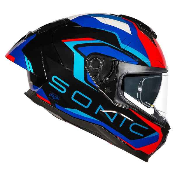 Korda Sonic GP Roadlion Helmet (Gloss Black Red & Blue) - Image 7