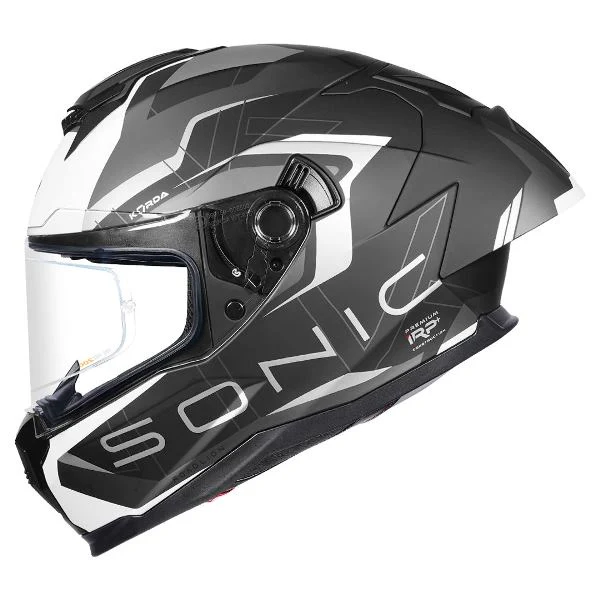 Korda Sonic GP Roadlion Helmet (Matt Black & Grey) - Image 10