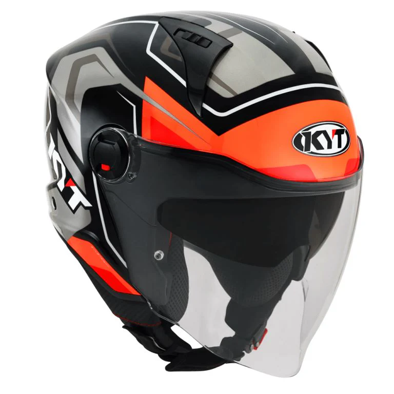 KYT City - D-City Overtech Black Orange Fluo - Helmet - Image 5