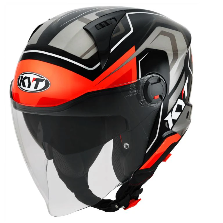 KYT City - D-City Overtech Black Orange Fluo - Helmet - Image 6