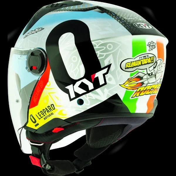 KYT D City Foggia Misano 2022 Replica Gloss Open Face Helmet-Blue - Image 3