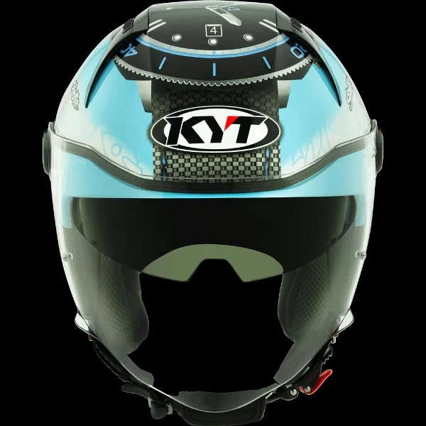 KYT D City Foggia Misano 2022 Replica Gloss Open Face Helmet-Blue - Image 7