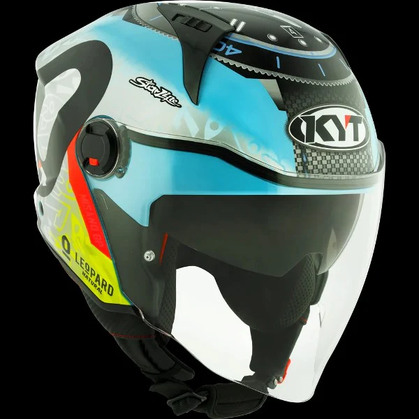 KYT D City Foggia Misano 2022 Replica Gloss Open Face Helmet-Blue - Image 8