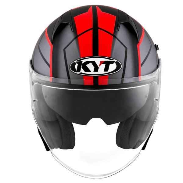 KYT NFJ Motion Matt Black Fluro Red Helmet - Image 8