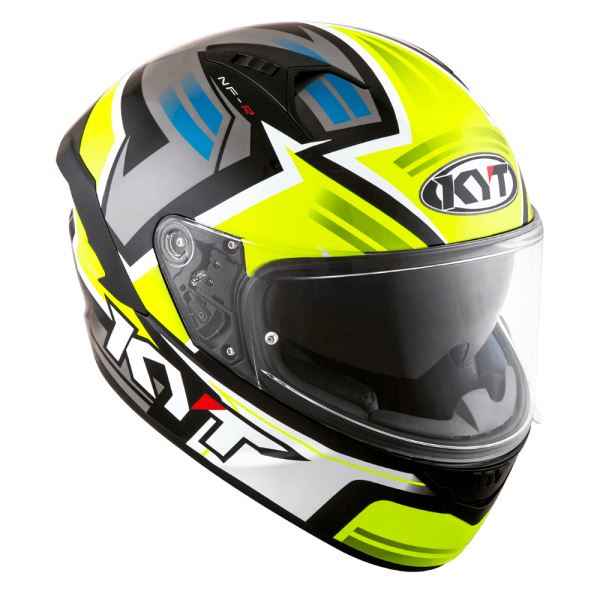 KYT NFR Artwork Yellow Grey Gloss Helmet - Image 4