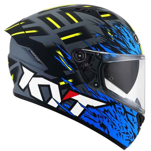 KYT NFR Flaming Matt Grey Blue Helmet - Image 5