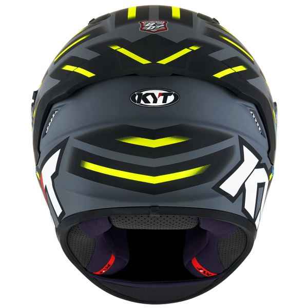 KYT NFR Flaming Matt Grey Blue Helmet - Image 6