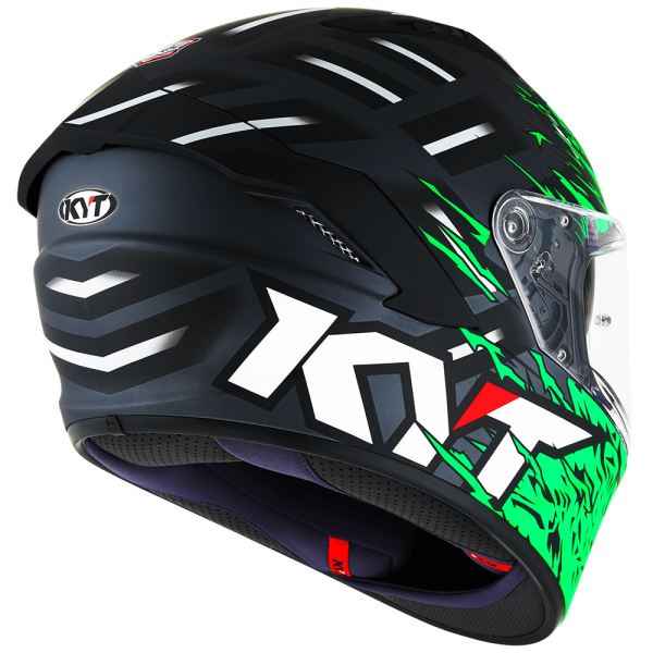 KYT NFR Flaming Matt Grey Green Helmet - Image 5