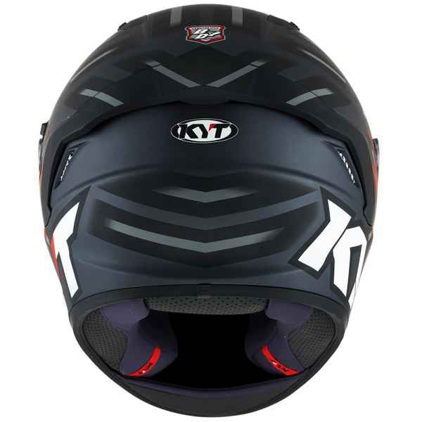 KYT NFR Flaming Matt Grey Red Helmet - Image 6