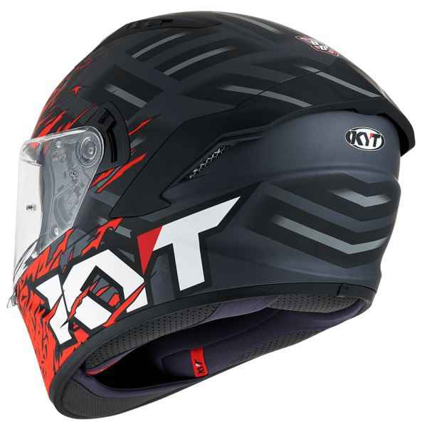 KYT NFR Flaming Matt Grey Red Helmet - Image 8
