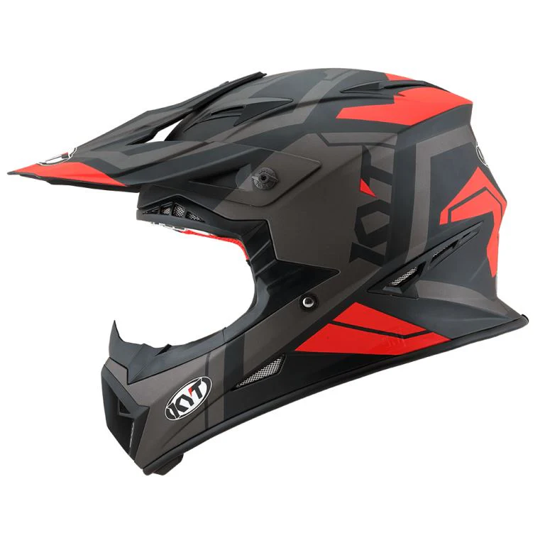KYT Off Road - Jumpshot Matt Black/Red Fluo - Off Road Helmet