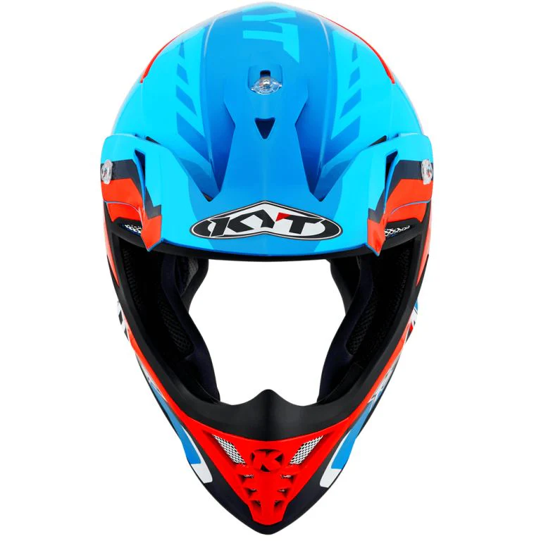 KYT Off Road - Skyhawk Glowing Blue/orange Fluo - Off Road Helmet - Image 6