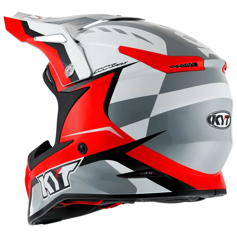 KYT Off Road - Skyhawk Glowing White/Red - Off Road Helmet - Image 4